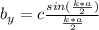 b_y  = c \frac{sin (\frac{k*a}{2} )}{\frac{k*a}{2} }