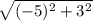 \sqrt{(-5)^2+3^2}