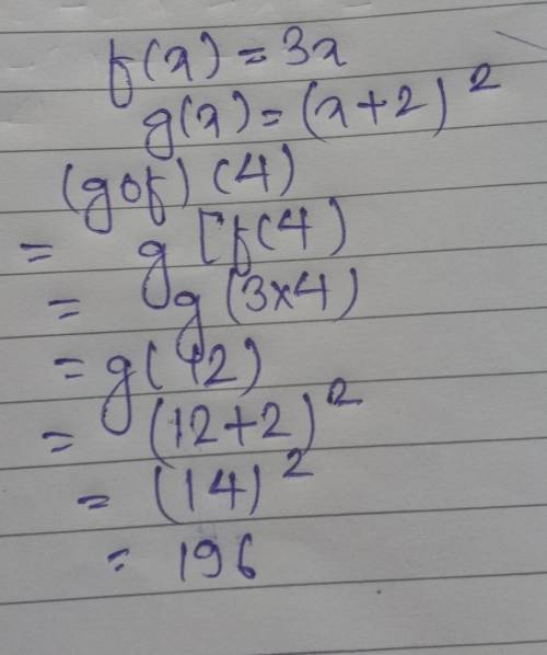 7. Let f(x) = 3x and g(x) = (x + 2)^2. Find the value of (f og)(-5)

A.135
B. -27 
C. 169. D.27
.