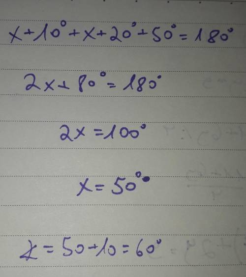1) find the value 
A) write the equation for the situation 
B) x=