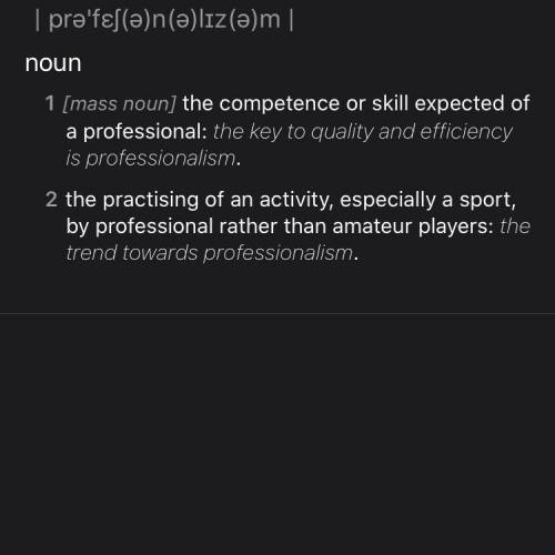 How do you define professionalism