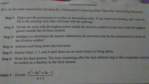 Explain how to use long division to divide two polynomials.