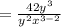 =\frac{42y^3}{y^2x^{3-2}}