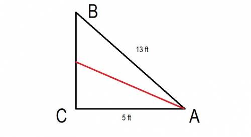 In a right triangle δabc, the length of leg ac = 5 ft and the hypotenuse ab = 13 ft. find:  the medi