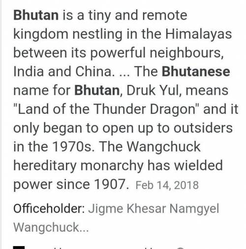 Describe about Bhutan?