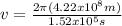 v = \frac{2\pi(4.22x10^{8}m)}{1.52x10^{5}s}