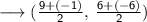 \longrightarrow{ \sf{( \frac{9 + ( - 1)}{2} , \:  \frac{6 + (  - 6)}{2}) }}