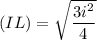 (IL) =\sqrt{ \dfrac{3i^2}{4}}