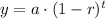 y = a \cdot(1 - r)^t