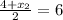 \frac{4 + x_2}{2} = 6