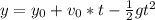 y=y_0+v_0*t-\frac{1}{2}gt^2