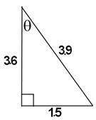 In the triangle below, what ratio is tan θ?  12 over 13  5 over 13