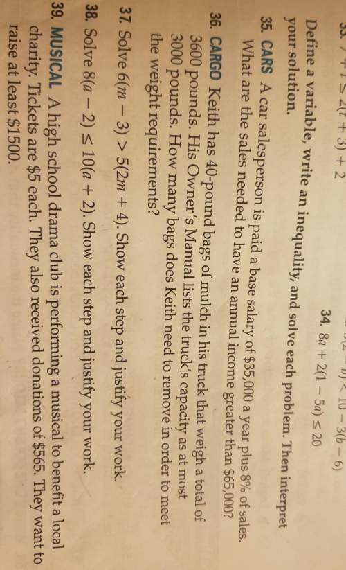 Can someone me solve #35 #37 and number #39 even if you solve one that is fine