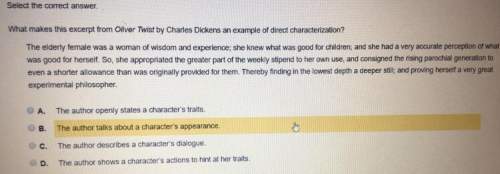 What makes this excerpt from oliver twist by charles dickens an example of direct characterization?&lt;