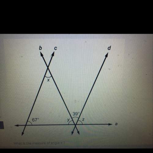 Lines c and d are parallel in this diagram what is the measure of angle x 53 74