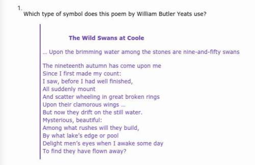 Which type of symbol does this poem by william butler yeats use?  object per