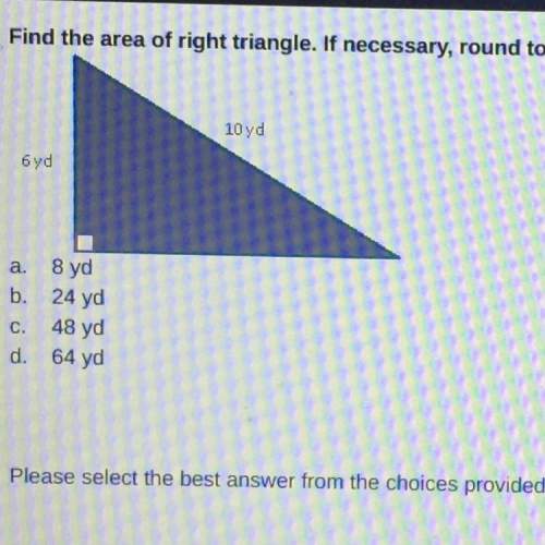 Pls fast  find the area of right triangle. if necessary, round to the nearest tenth. 10