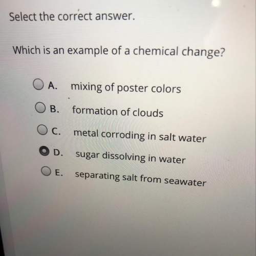 Which is an example of a chemical change