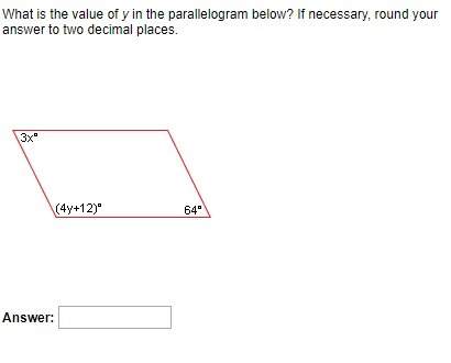 What is the value of y in the parallelogram below