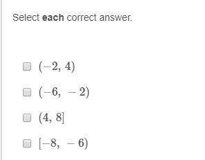 For which intervals is the function positive?  select each correct answer.