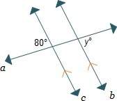 Two parallel lines are crossed by a transversal what is the value of y?  me
