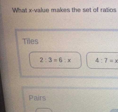 What x-value makes the set of ratios equivalent