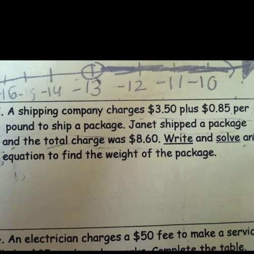 Ashopping company charges $3.50 plus $0.85 per pound to ship a package. janet shipped a package and