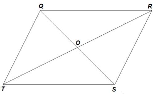 When carolyn drew the diagonals of parallelogram qrst, four triangles were formed as shown.
