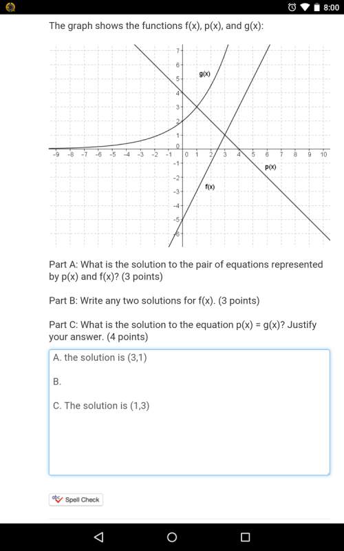Is anyone smart enough to answer this?  the graph shows the functions f(x), p(x), and g(