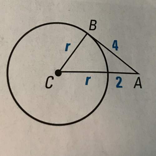 Ab is tangent to c. i need to find the value of r.