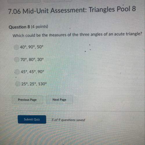Which could be the measure of three angles of an acute triangle?