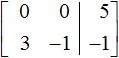 What would the following system of equations look like in augmented matrix form?  x+y=5