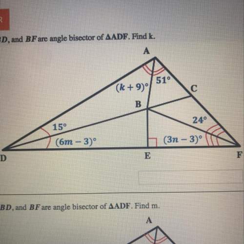 Ba, bd and bf are angle bisector of adf find k
