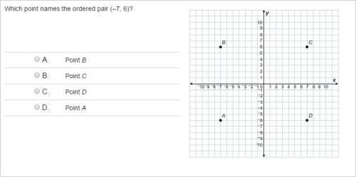Which point names the ordered pair (–7, 6)?  a. point b b. poin