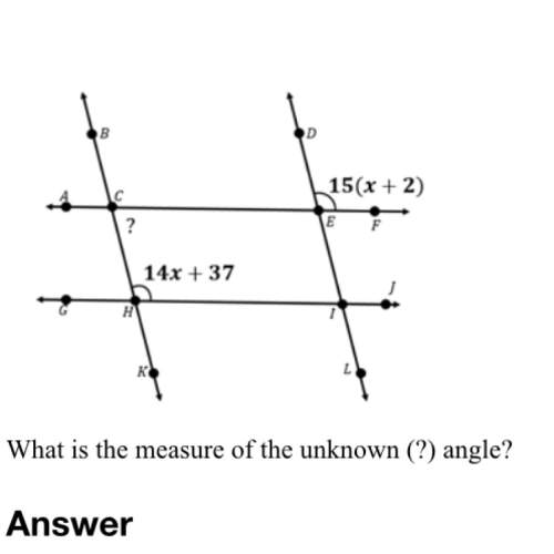 What is the measure of the unknown angle ?