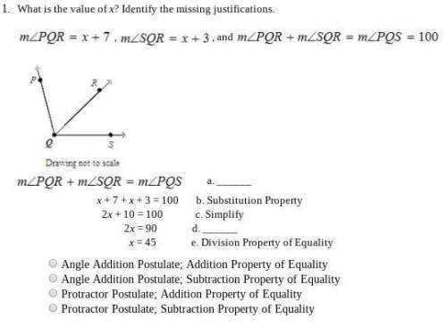What is the value of x? identify the missing justifications