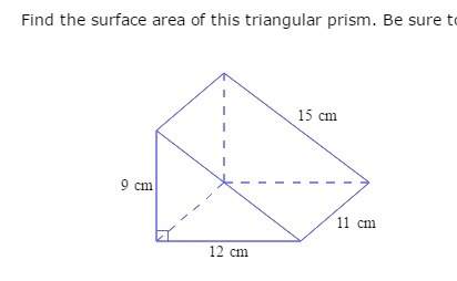 Find surface area of the right angled triangular prism.