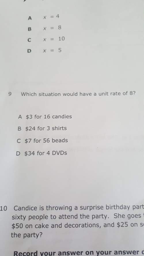 Which situation would have a unit rate of 8?