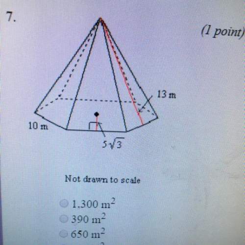 For the following question, find the surface area of the regular pyramid shown to the nearest whole