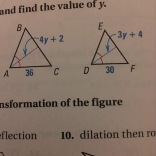 Find the value of y of the two proportional triangles