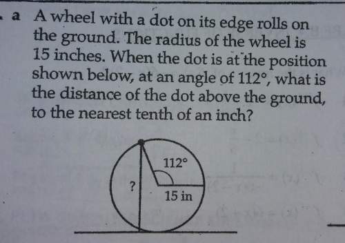 Awheel with a dot on its edge rolls on the ground. the radius of the wheel is 15 inches. when the do