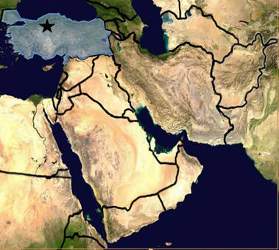 The map above shows the countries of the middle east. the country that is highlighted is  a.