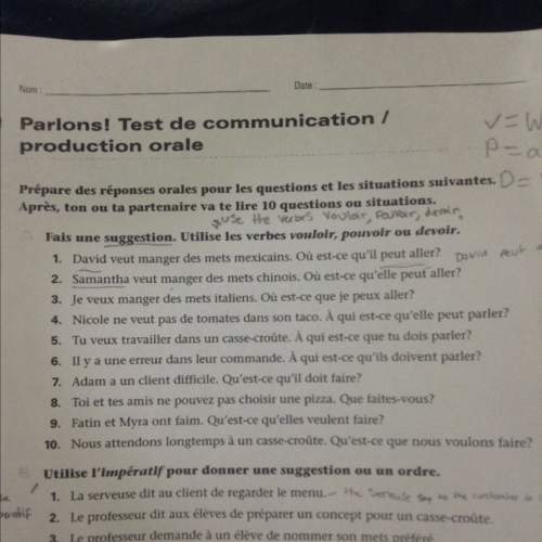Answer these 10 french questions plzzz i really need plzzz