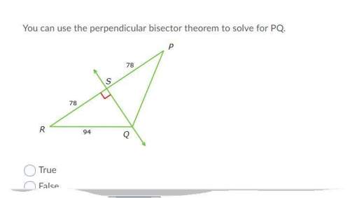 You can use the perpendicular bisector theorem to solve for pq. true or false?