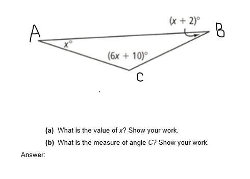 3. triangle abc has angle measures as shown.