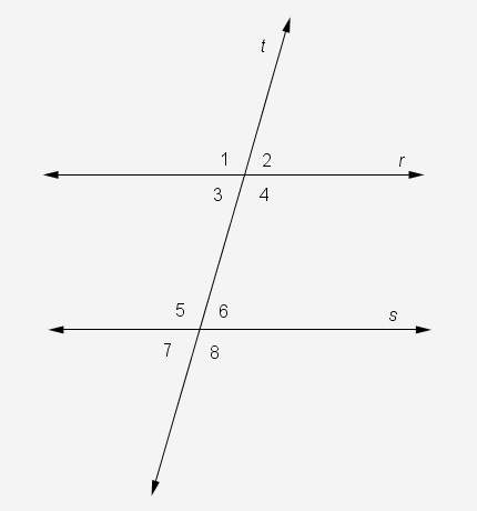 Transversal t cuts parallel lines r and s. which angles must be congruent to 2?