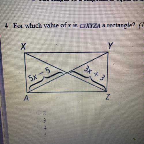 For which value of x is xyza a rectangle