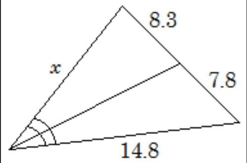 What is the value of x and y?  a. x= 9/4 , y=3/4  b. x=9/4 , y=15/4 c