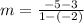 m=\frac{-5-3}{1-(-2)}