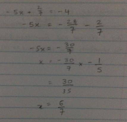 NEED HELP ASAP‼️‼️‼️

two column proof 
Given: -5x+2/7 = -4; Prove: x = 6